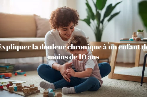 Une mère qui explique à son enfant ce que c'est une maladie chronique